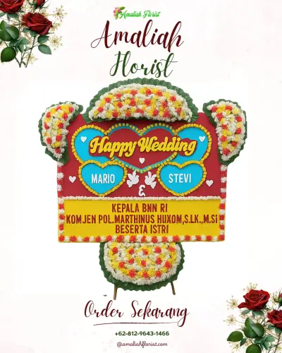 Karangan Papan Bunga Pernikahan di Pamulihan